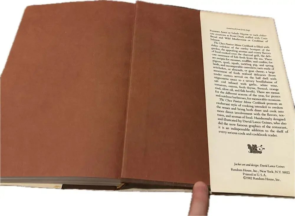 Vintage Chez Panisse Menu Cookbook, Alice Waters (1982 Hardcover w Dust-jacket)